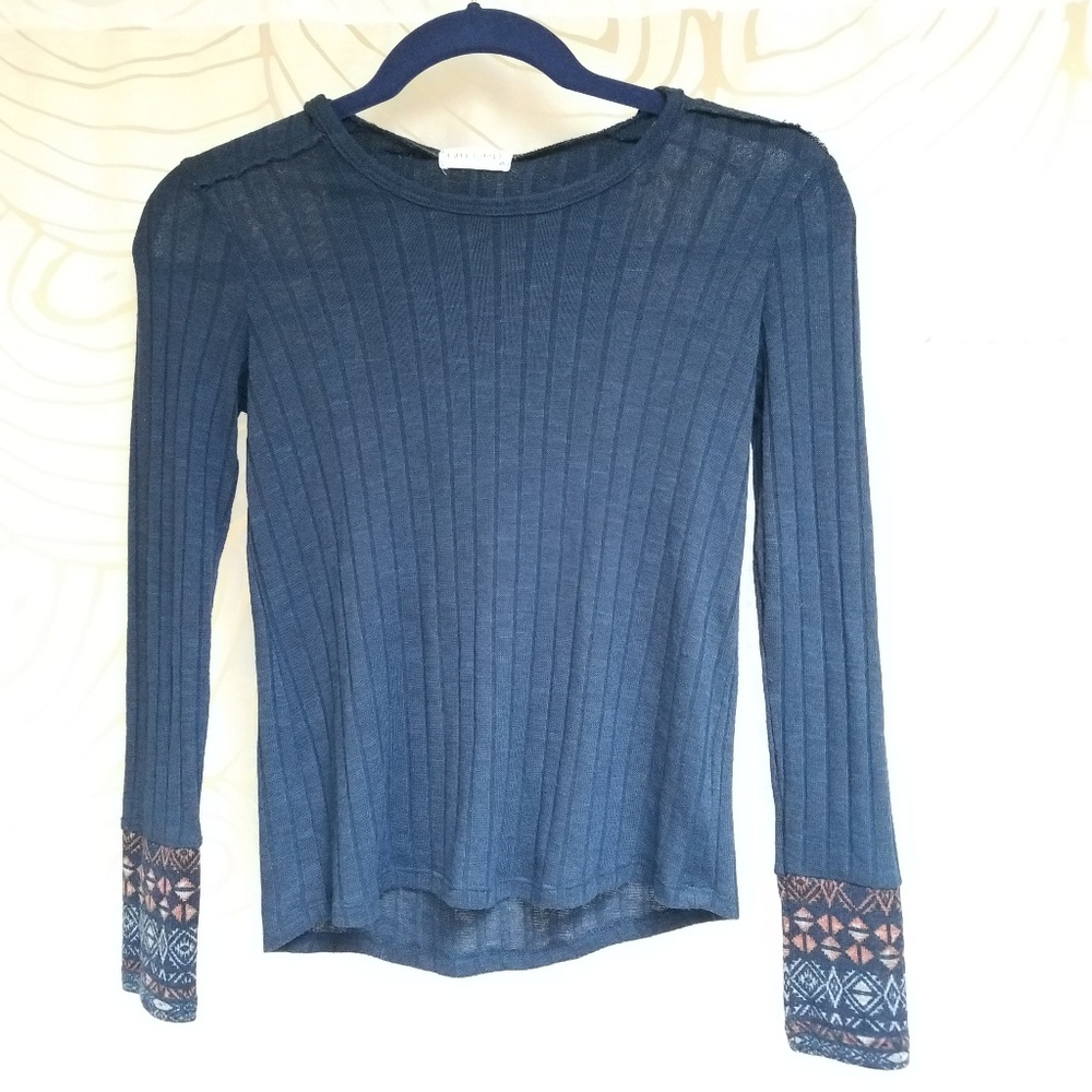 Tillys Full Tilt Blue Hoodie Shirt Tribal Pattern